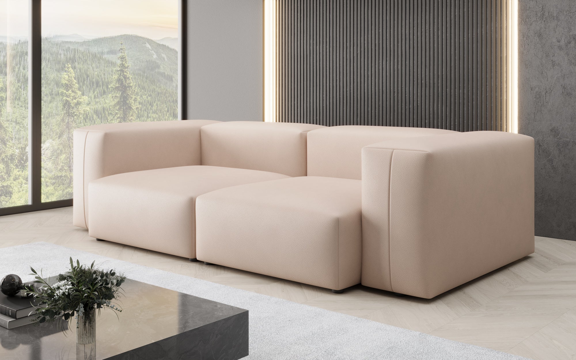 Designer 2 Sitzer Sofa Snug in Echtleder