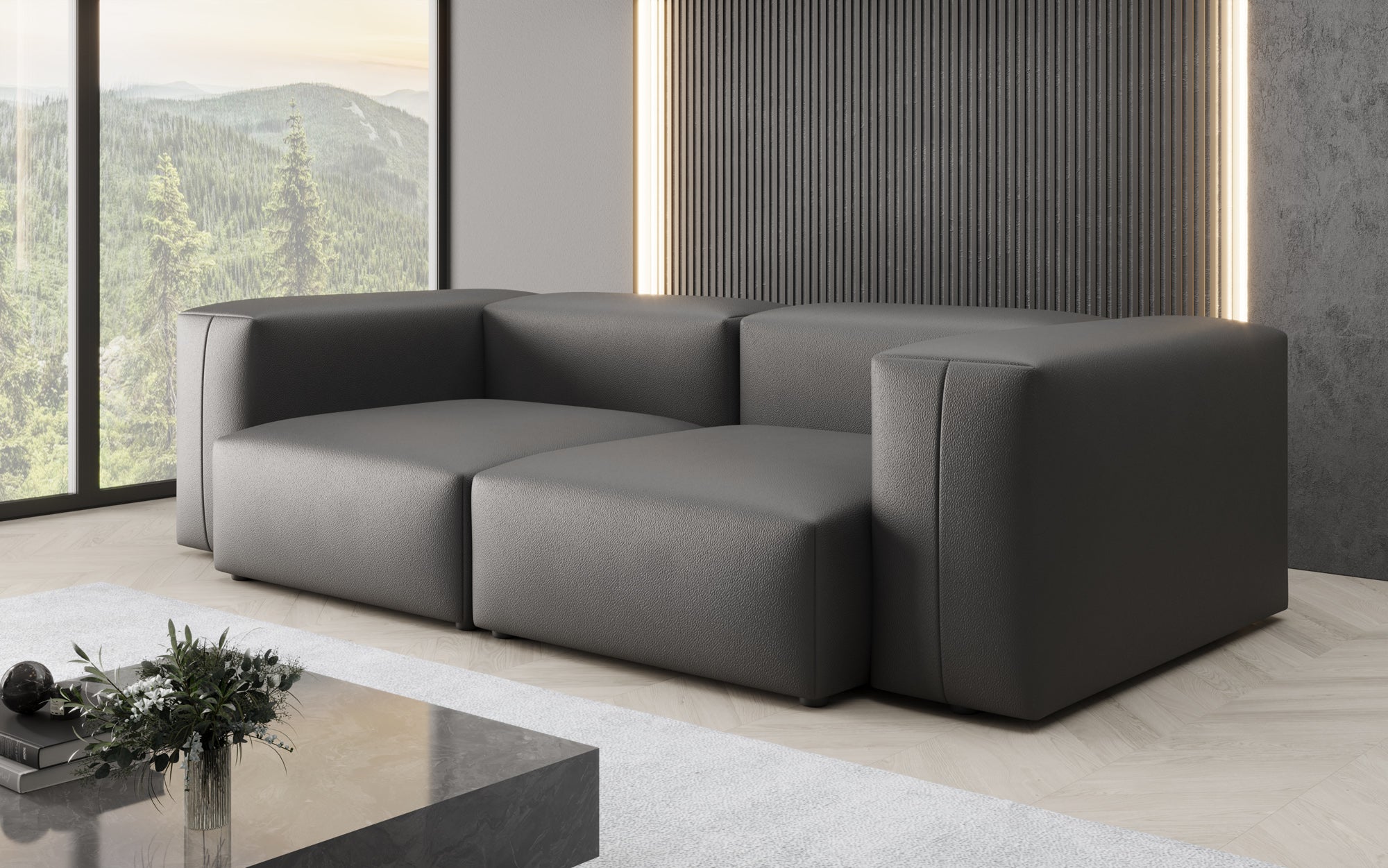 Designer 2 Sitzer Sofa Snug in Echtleder