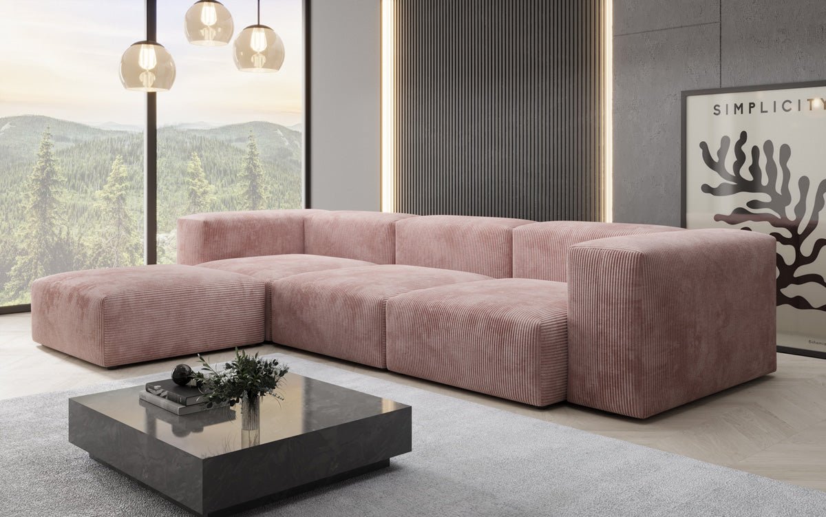 Designer L Sofa Snug in Cord