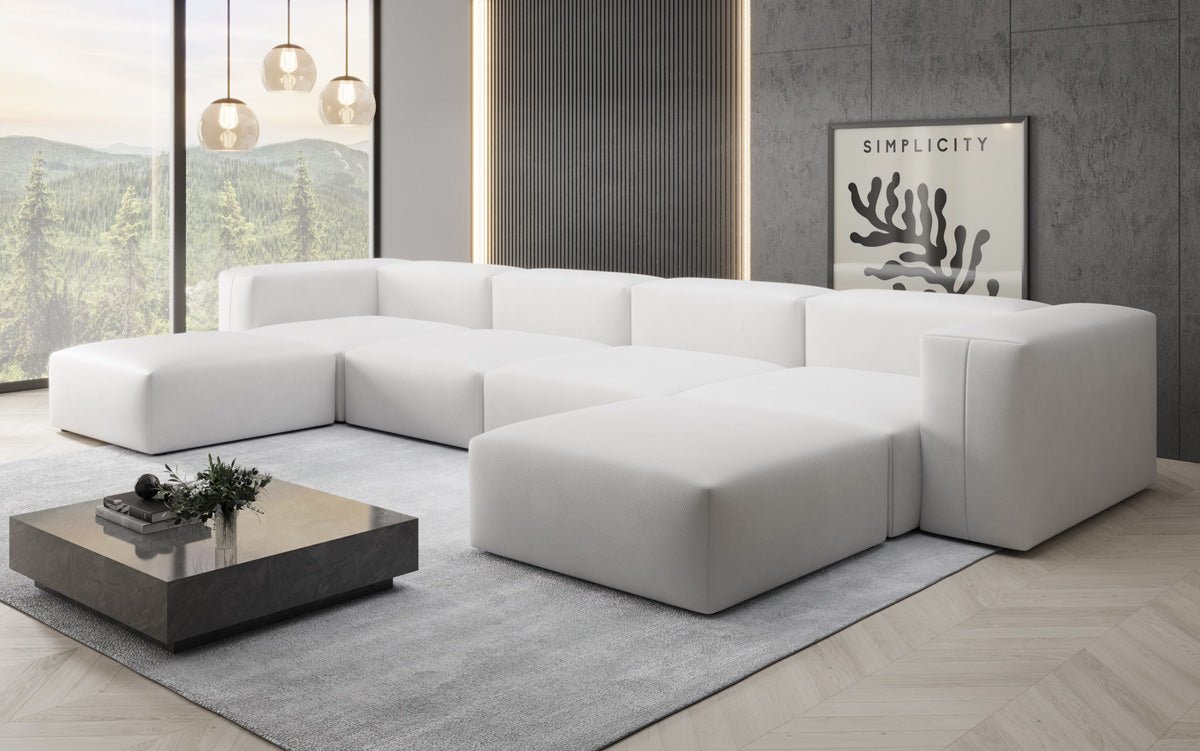Designer U Sofa Snug in Echtleder