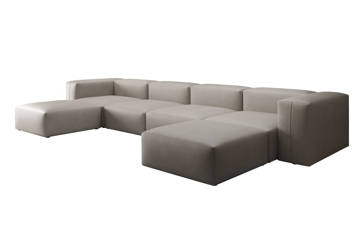Designer U Sofa Snug in Echtleder