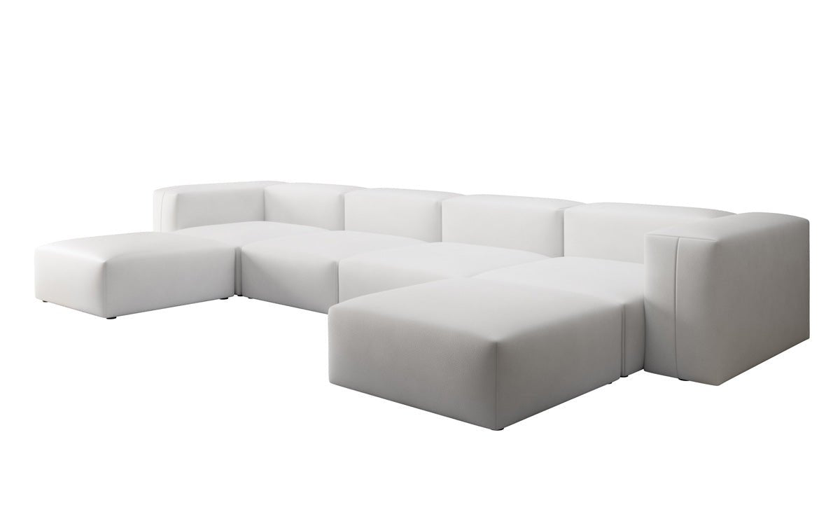 Designer U Sofa Snug in Echtleder