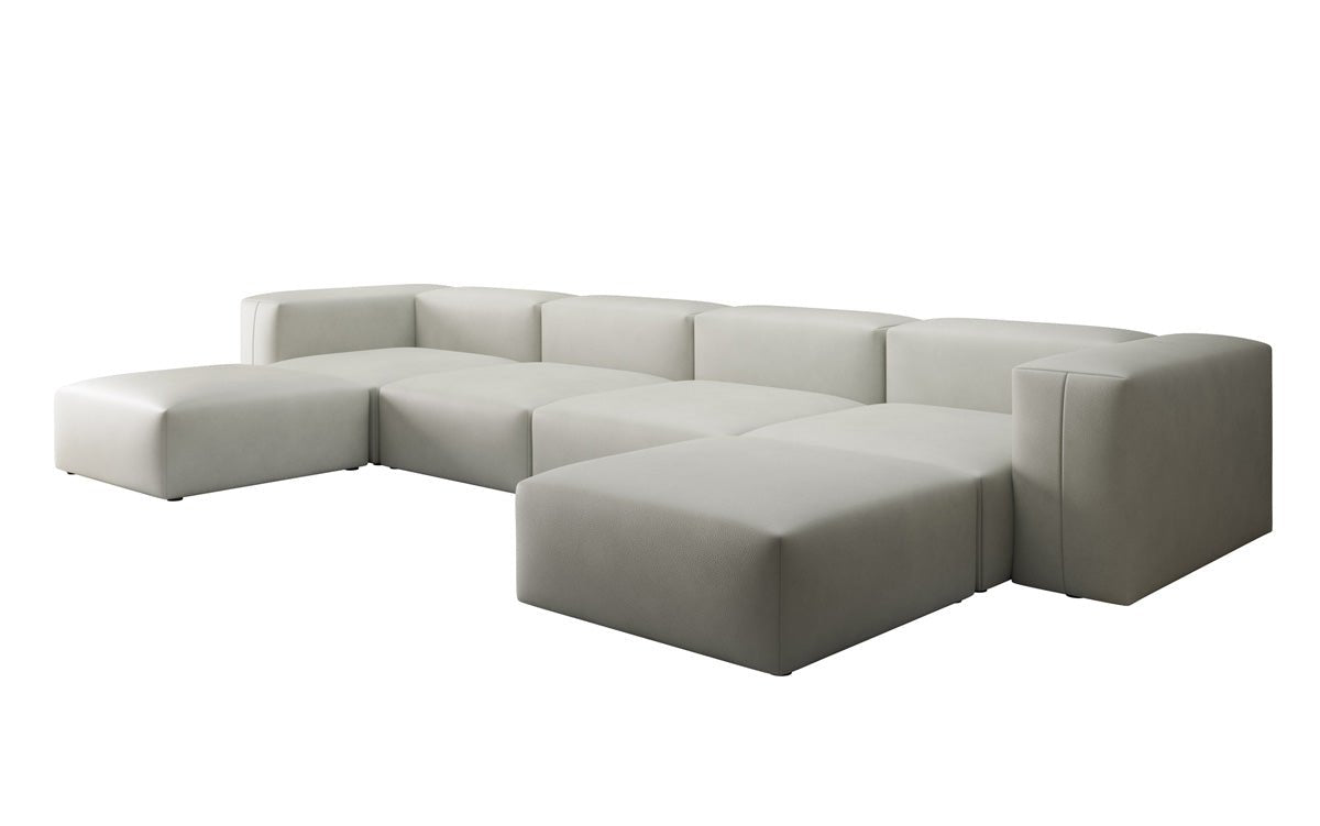 Designer U Sofa Snug in Echtleder