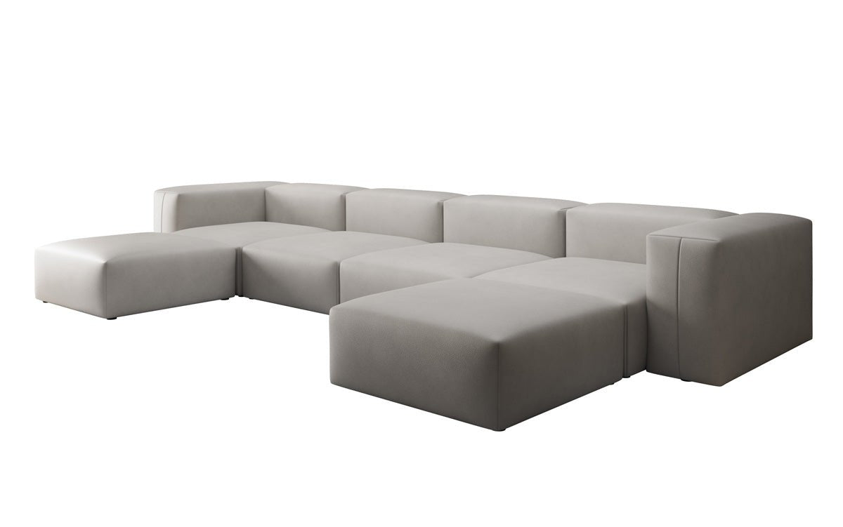 Designer U Sofa Snug in Echtleder