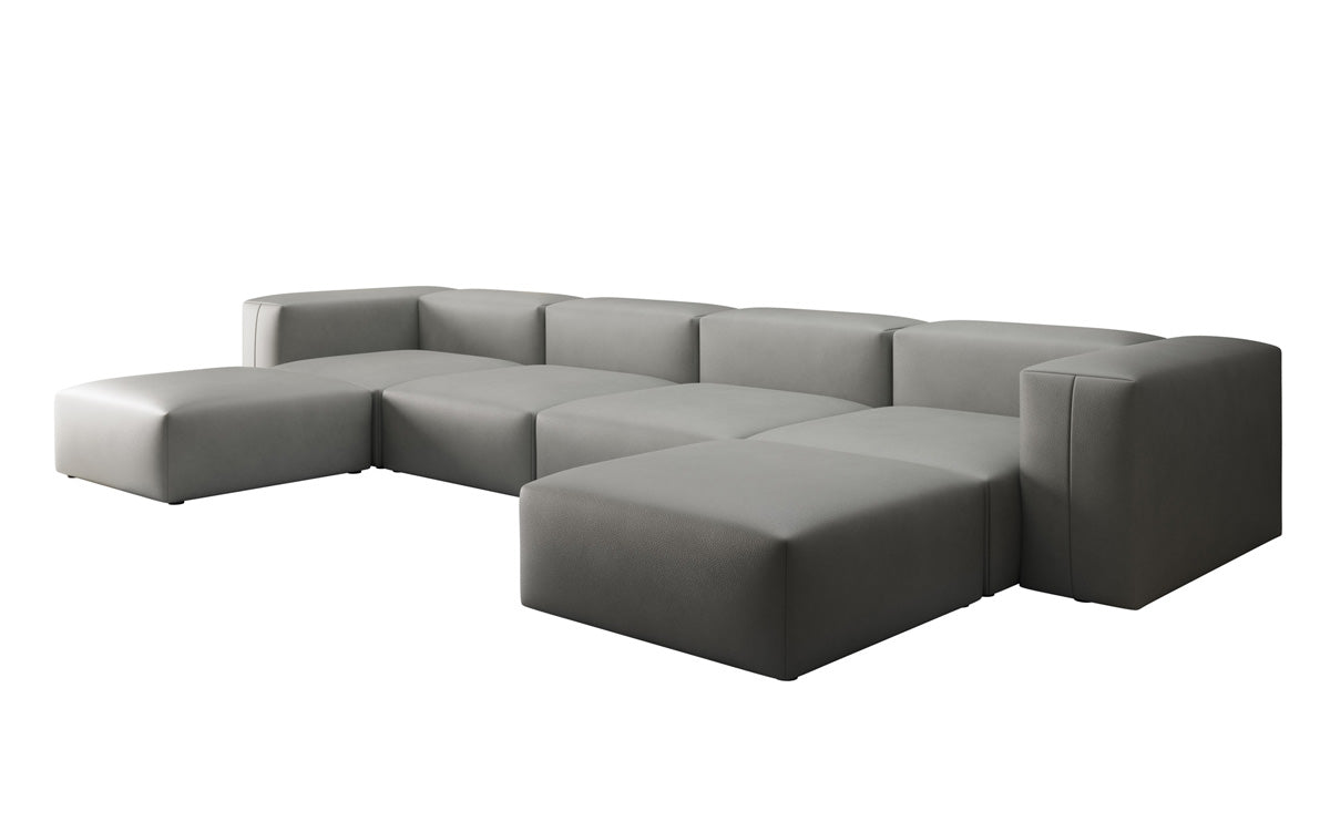 Designer U Sofa Snug in Echtleder