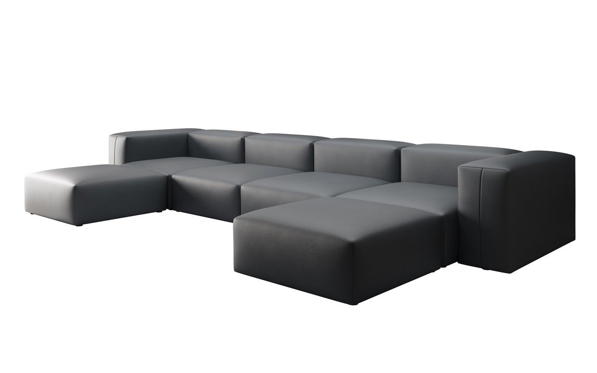 Designer U Sofa Snug in Echtleder