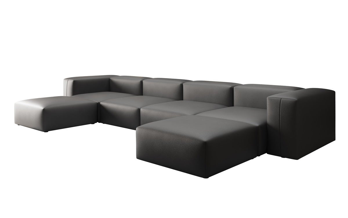 Designer U Sofa Snug in Echtleder
