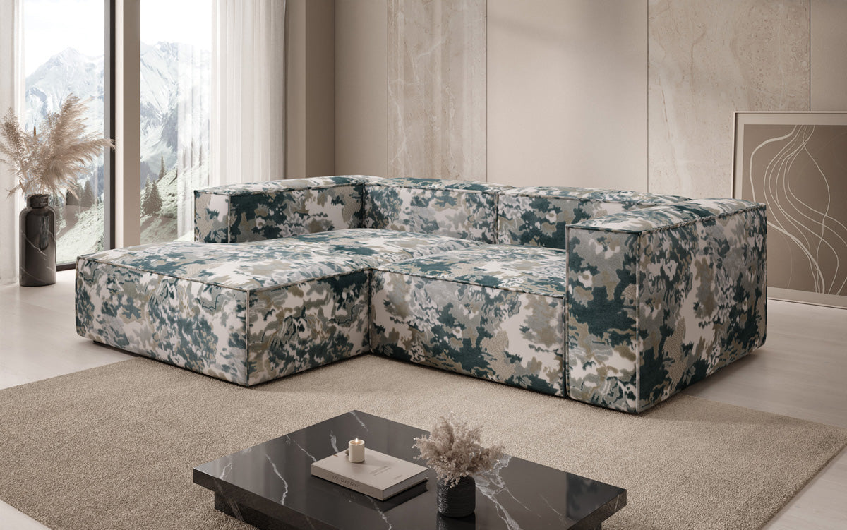 Designer Ecksofa Lesley Mini - Jacquard mit Aquarell-Muster