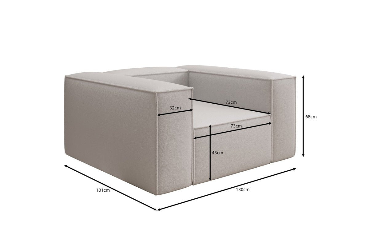 Designer Sofa-Sessel Lesley in Bouclé