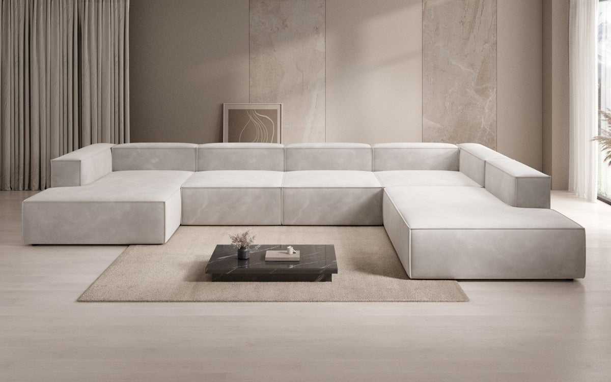 Designer Sofa Lesley U XXL in Samt