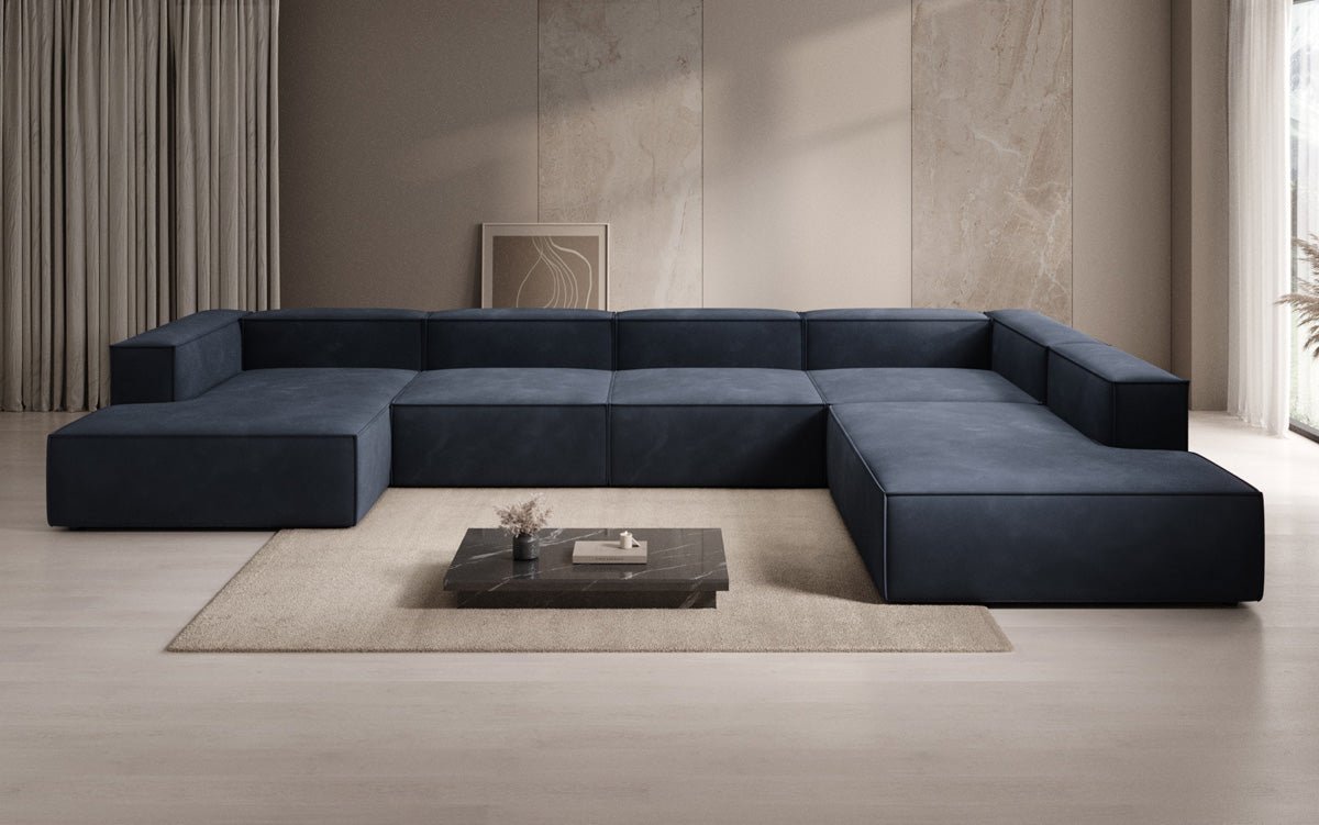 Designer Sofa Lesley U XXL in Samt