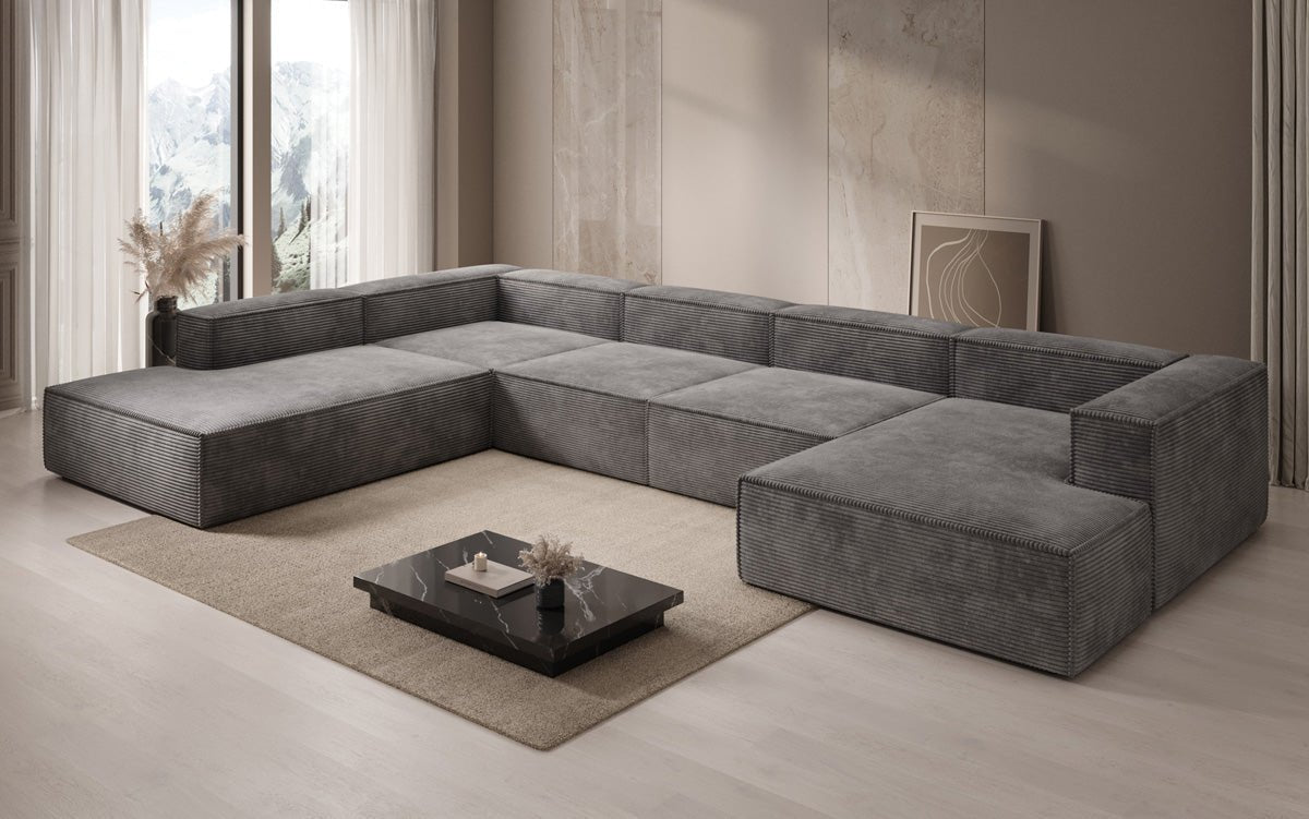 Designer Sofa Lesley U XXL in Cord