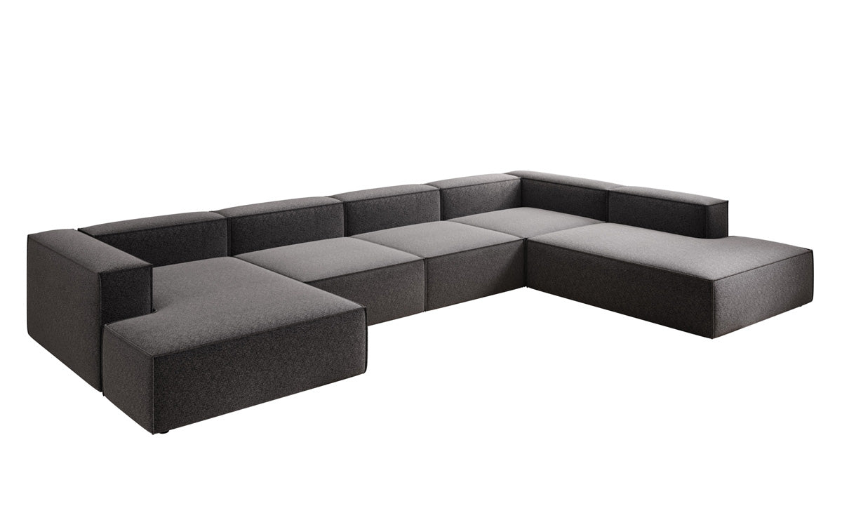 Designer Sofa Lesley U XXL in Strukturstoff