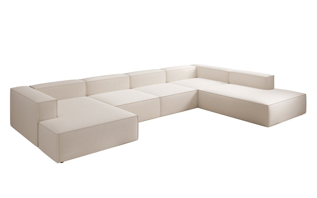 Designer Sofa Lesley U XXL in Strukturstoff