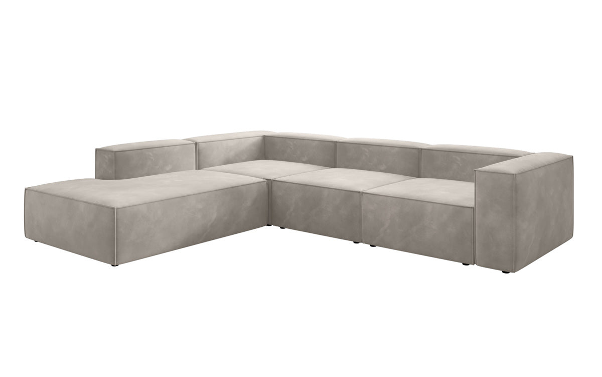 Designer Sofa Lesley L met lange ottomaan in Fluweel
