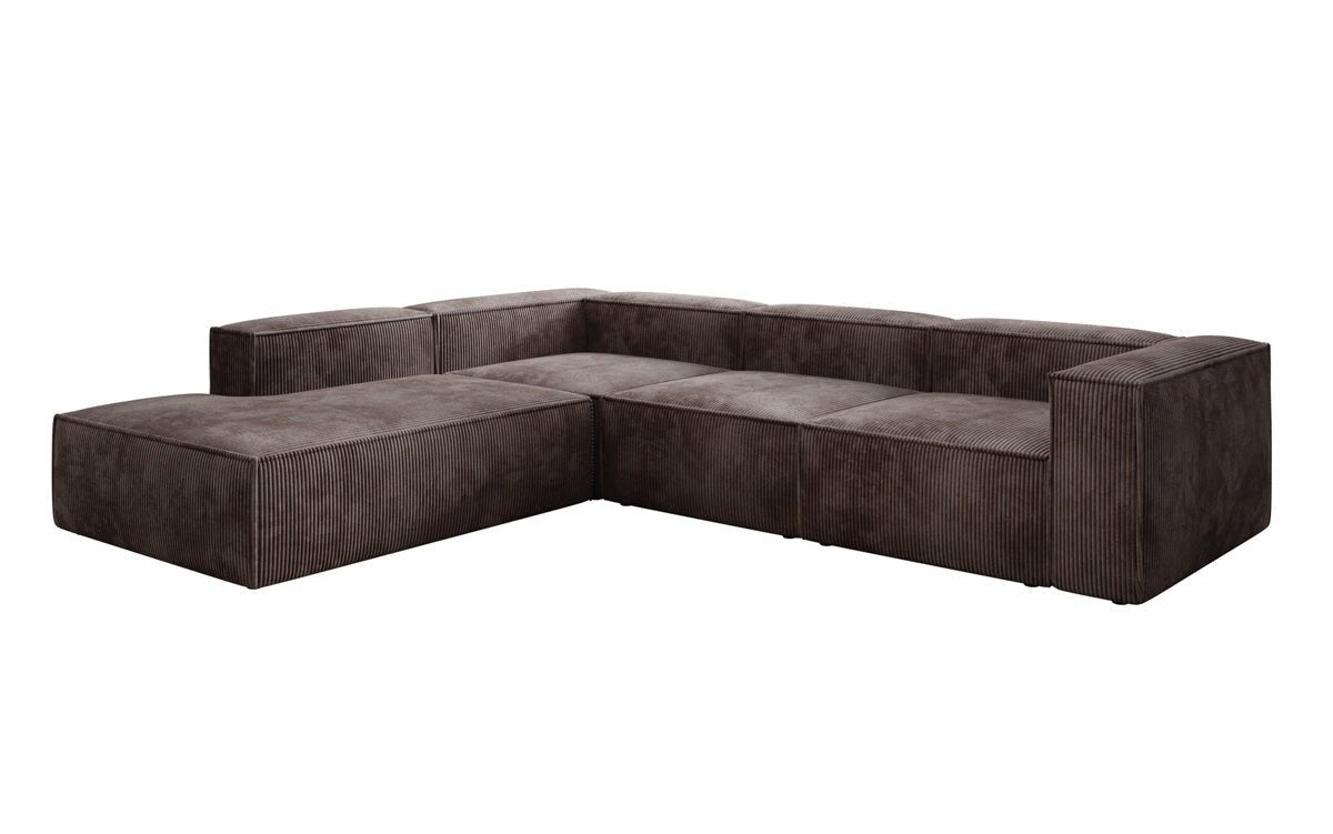 Designer Sofa Lesley L mit langer Ottomane in Cord