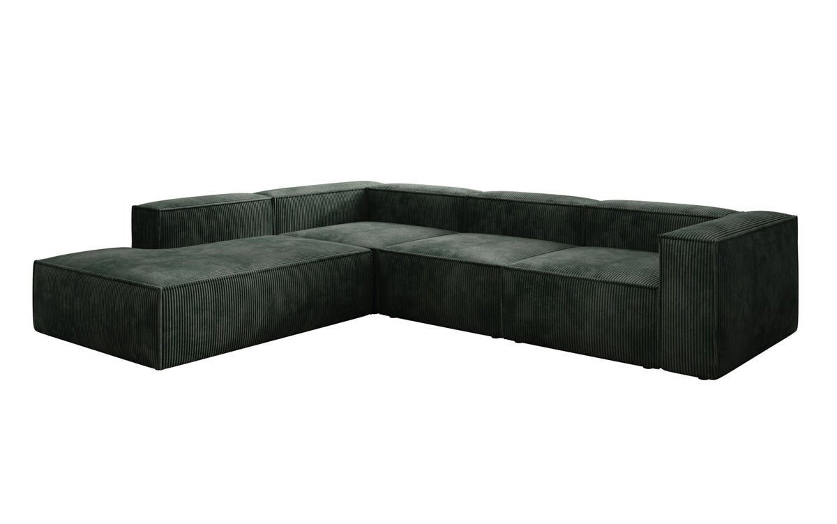 Designer Sofa Lesley L mit langer Ottomane in Cord