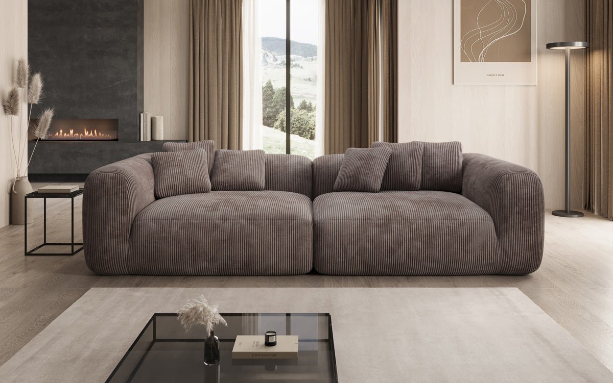 Canapé design Tully 3 places en Côtelé (ultra confortable)