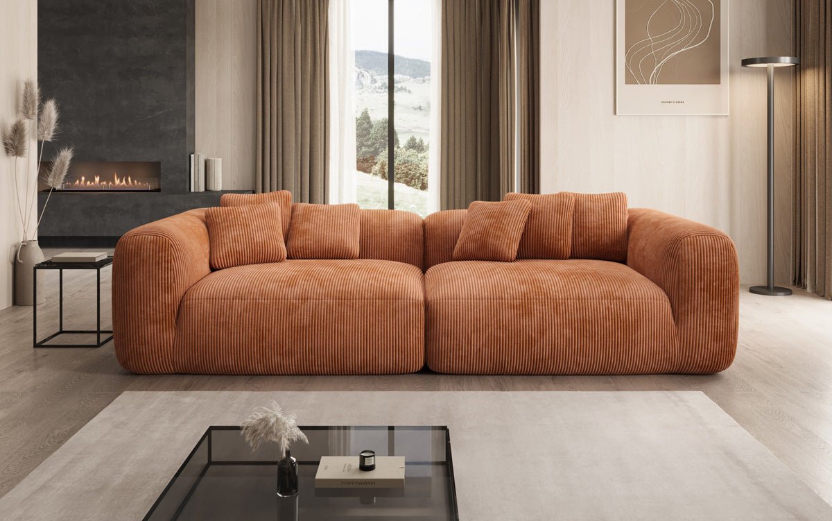 Canapé design Tully 3 places en Côtelé (ultra confortable)