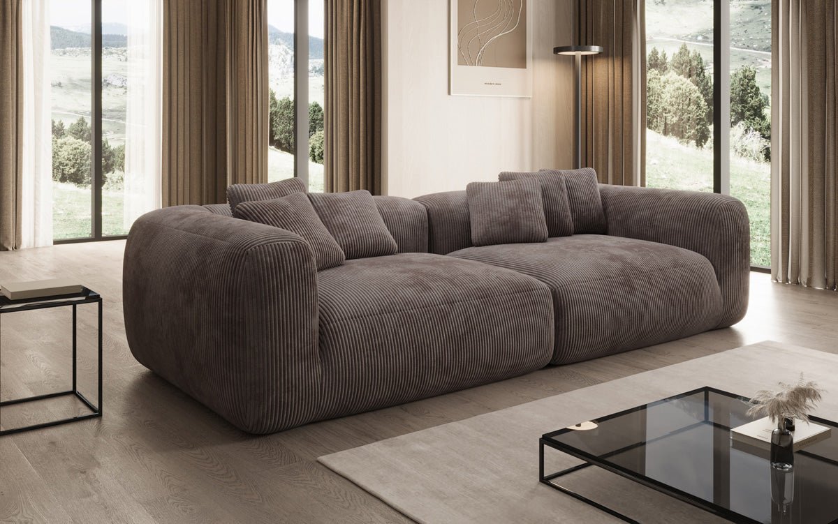 Canapé design Tully 3 places en Côtelé (ultra confortable)