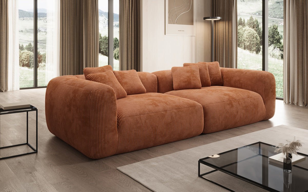 Canapé design Tully 3 places en Côtelé (ultra confortable)