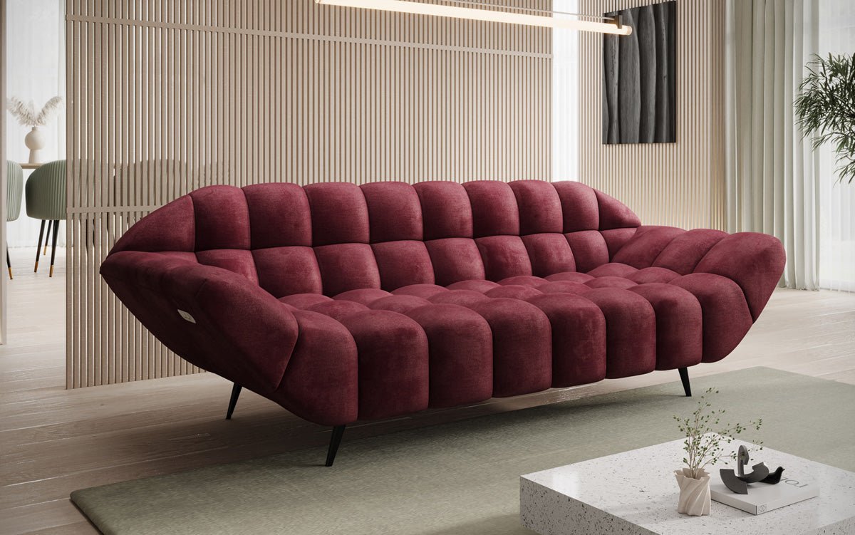Designer 3 Sitzer Sofa Amora in Samt