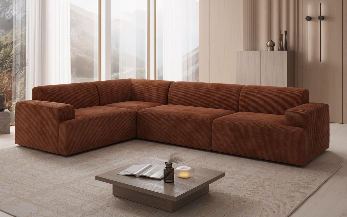 Designer Sofa Monza Wohnlandschaft L in Cord