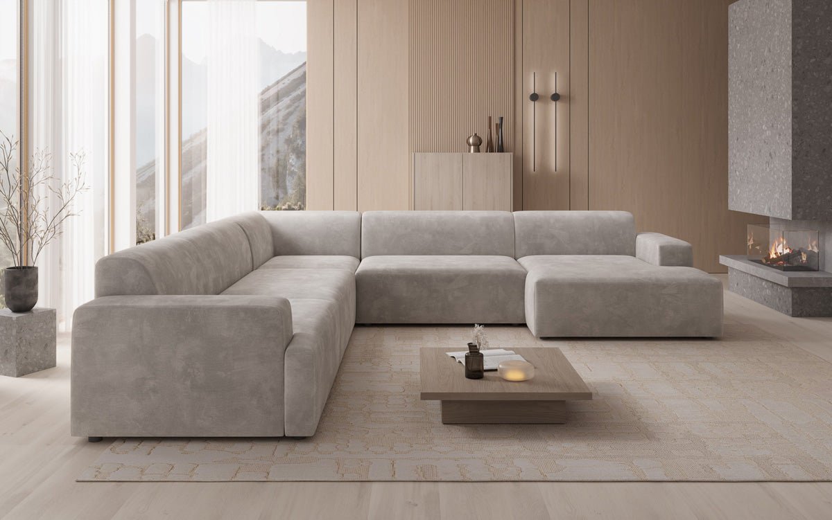 Designer Sofa Monza Wohnlandschaft U XXL in Samt