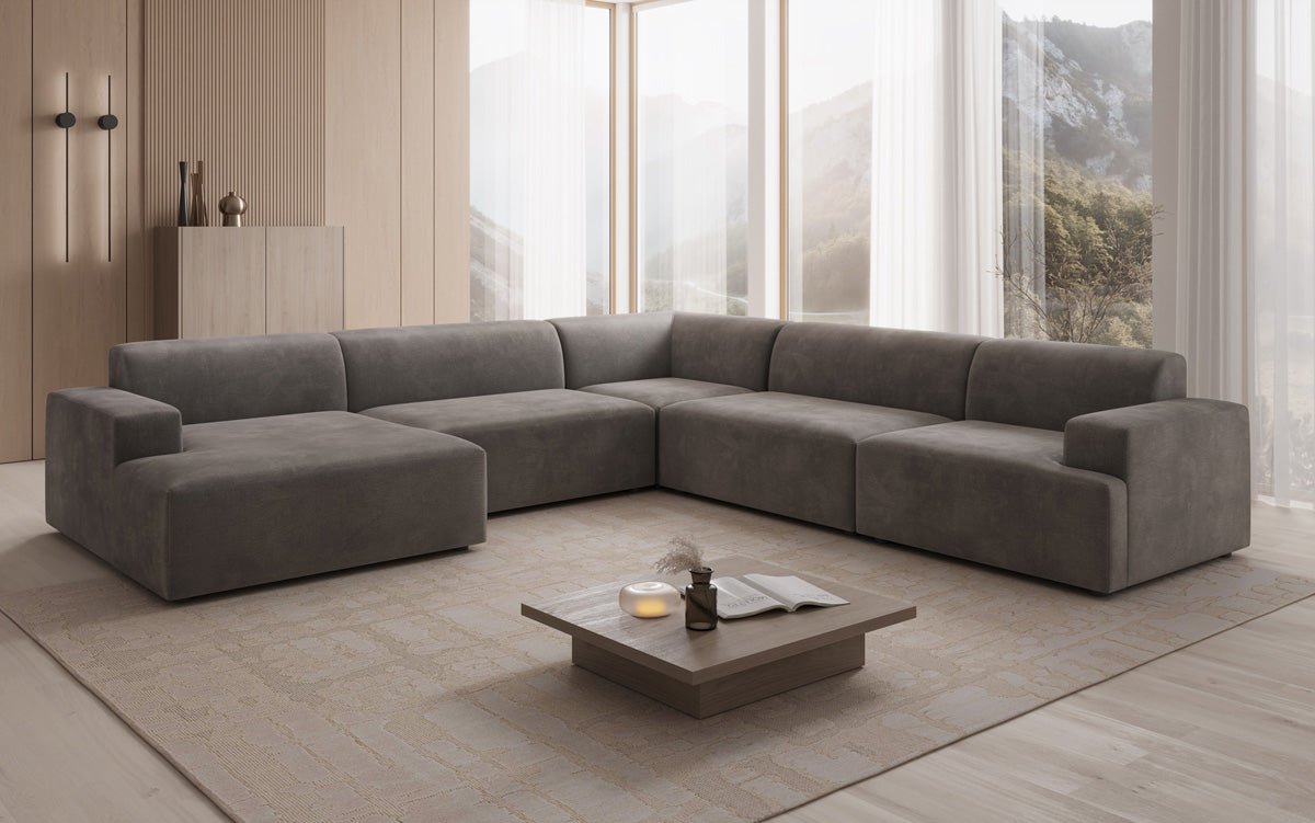 Designer Sofa Monza Wohnlandschaft U XXL in Samt