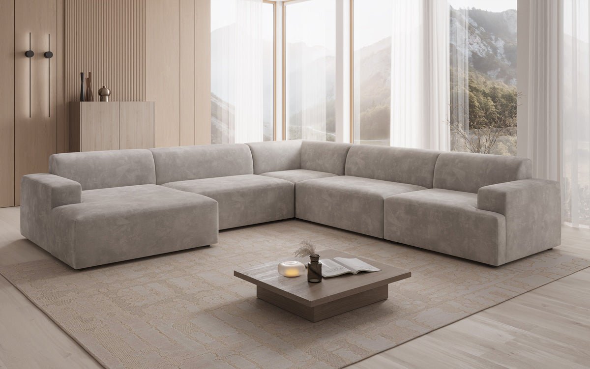 Designer Sofa Monza Wohnlandschaft U XXL in Samt