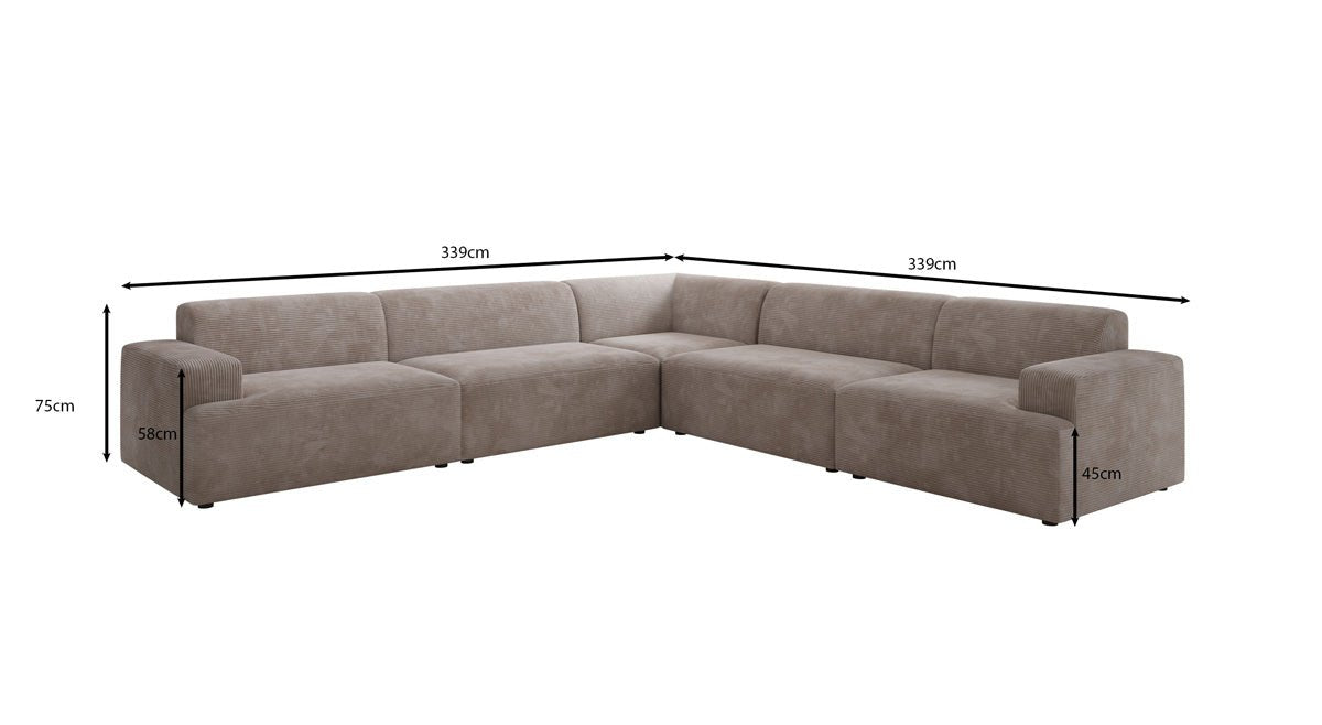 Designer Sofa Monza Wohnlandschaft L XXL in Cord