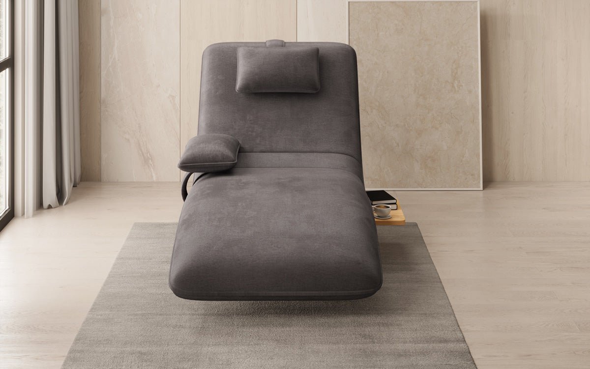 Designer Relax-Liege Velor Samt mit Drehfunktion und Beistelltisch