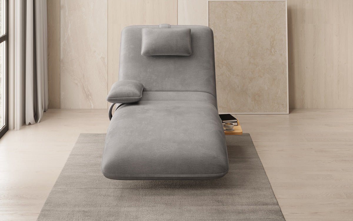 Designer Relax-Liege Velor Samt mit Drehfunktion und Beistelltisch