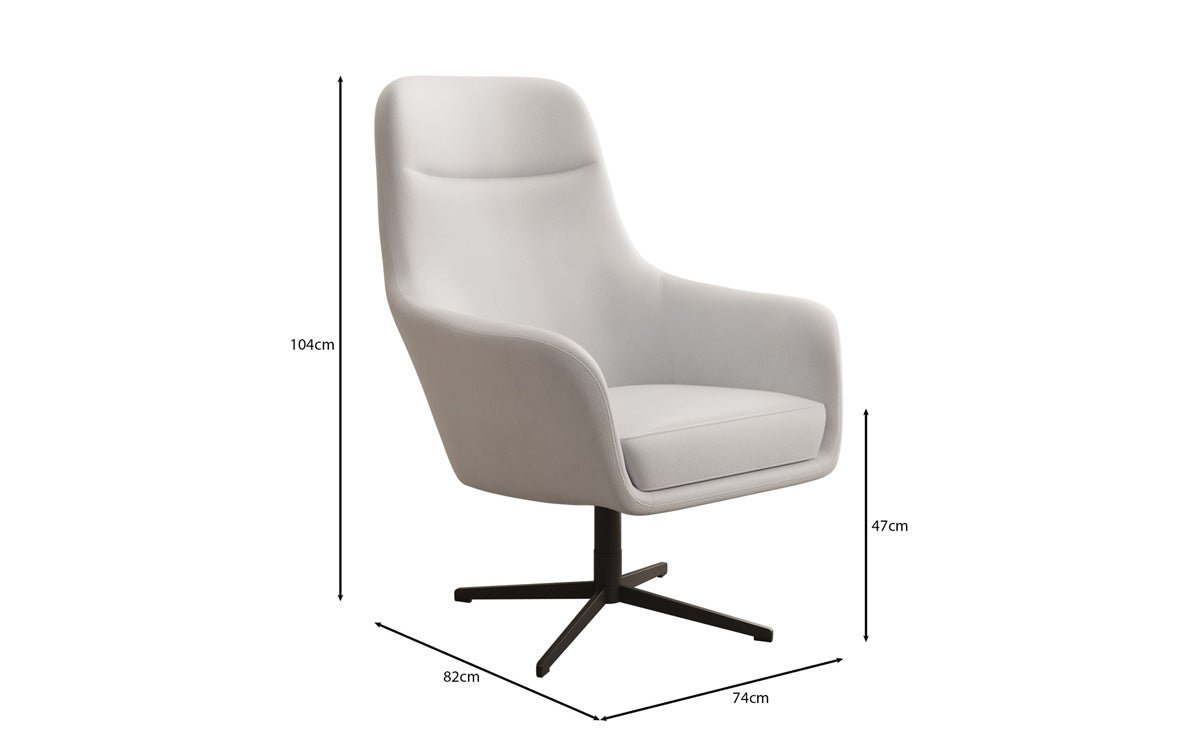 Designer Sessel Ren 360° Drehfunktion in Echtleder