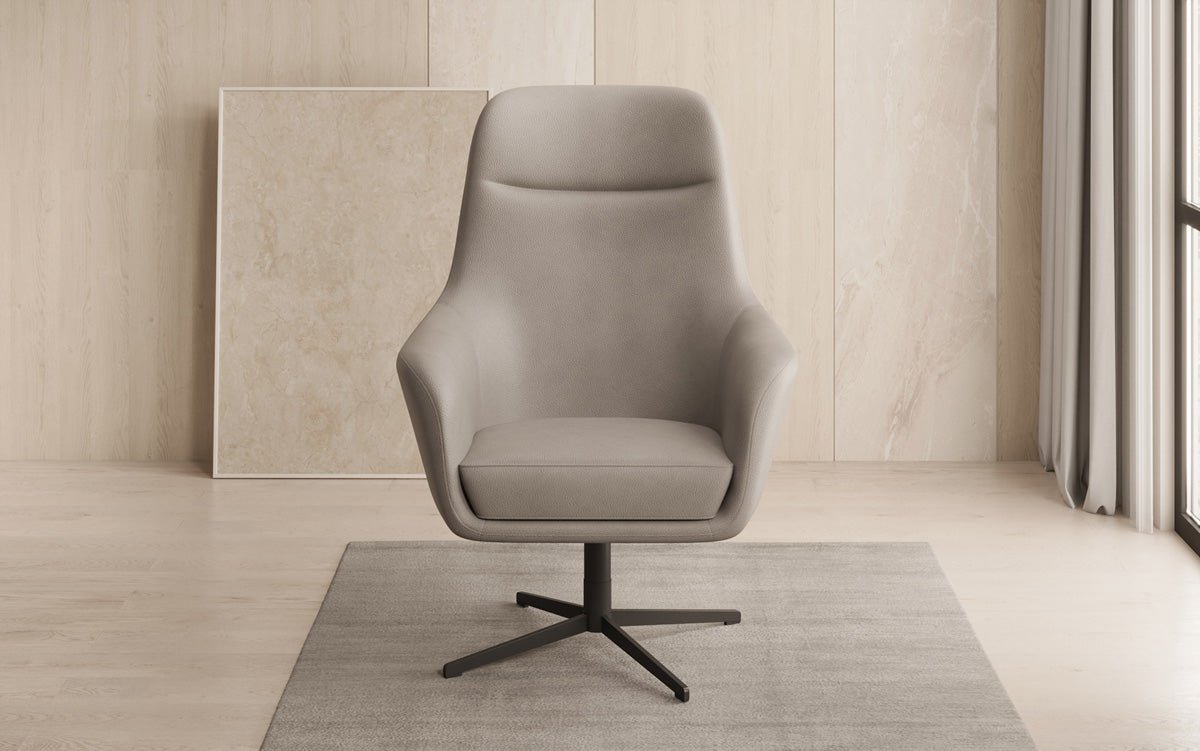 Designer Sessel Ren 360° Drehfunktion in Echtleder