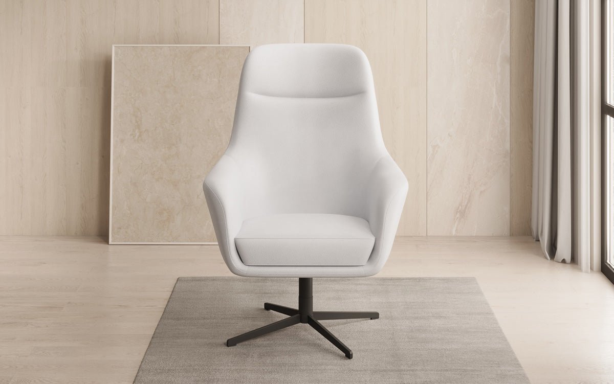 Designer Sessel Ren 360° Drehfunktion in Echtleder