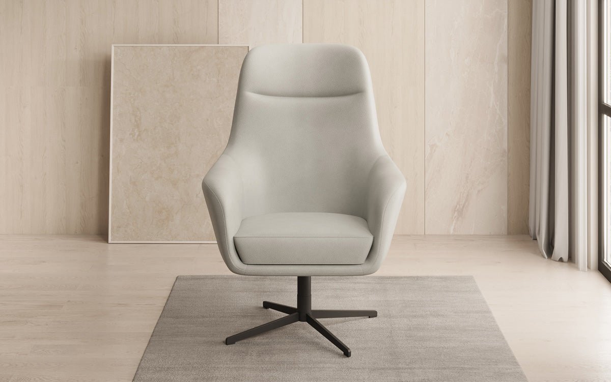 Designer Sessel Ren 360° Drehfunktion in Echtleder