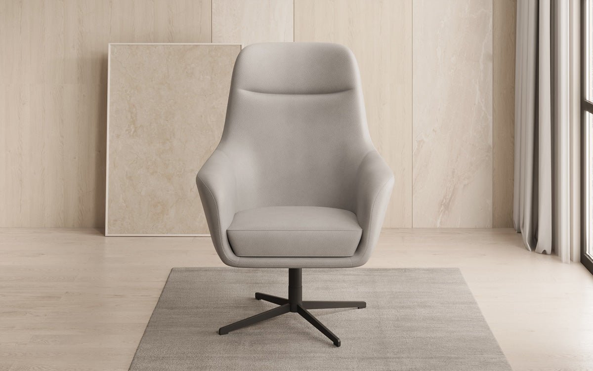 Designer Sessel Ren 360° Drehfunktion in Echtleder