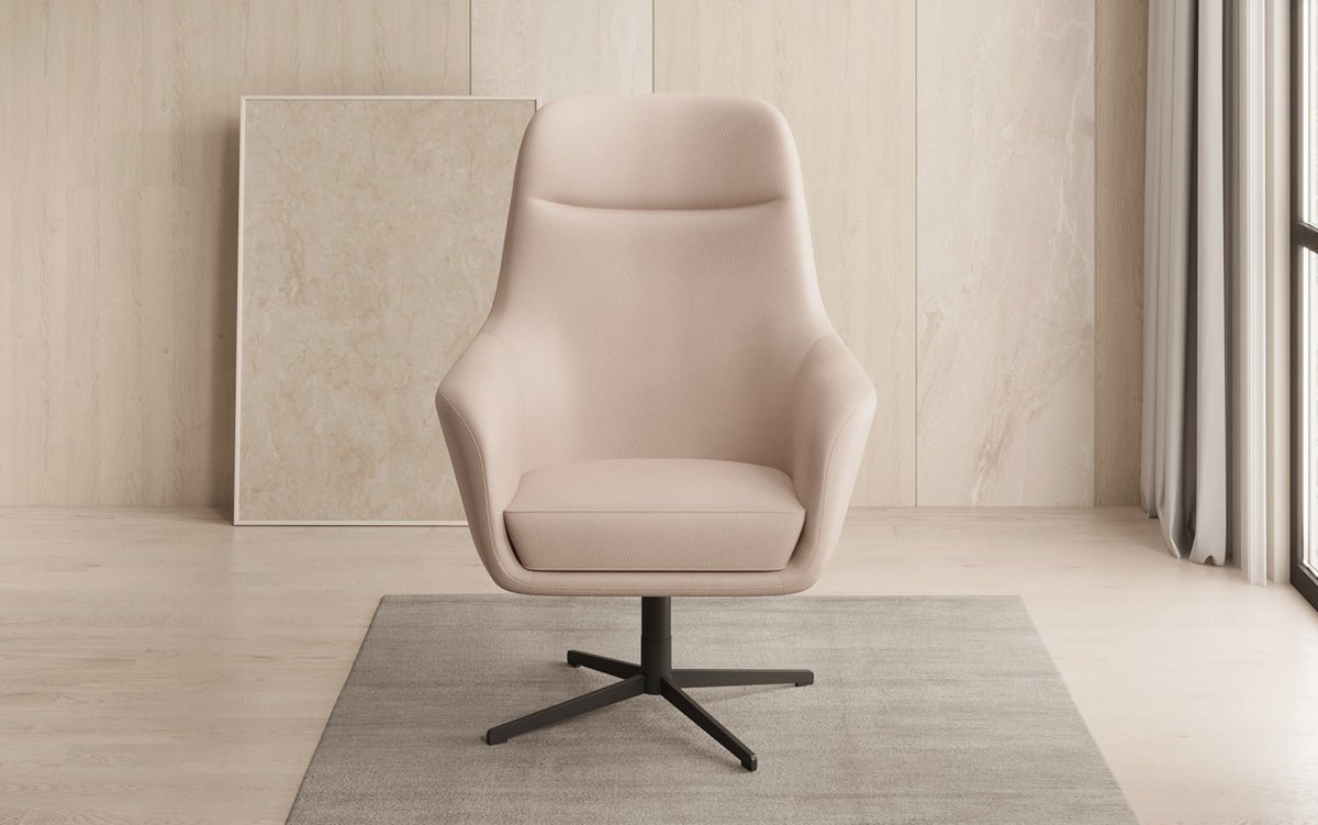 Designer Sessel Ren 360° Drehfunktion in Echtleder