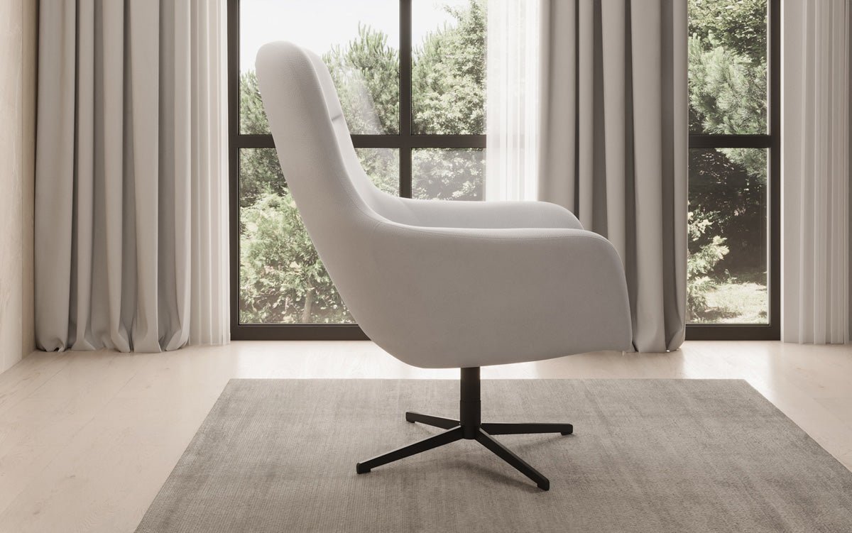 Designer Sessel Ren 360° Drehfunktion in Echtleder
