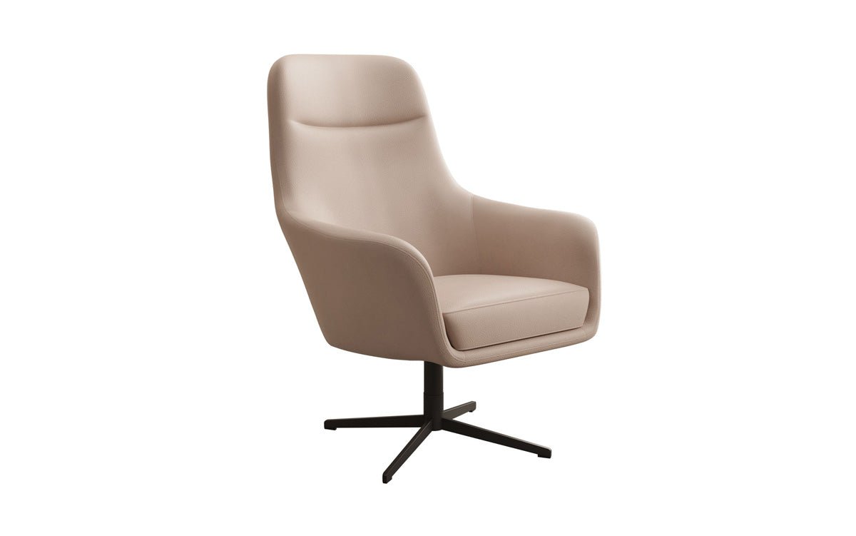 Designer Sessel Ren 360° Drehfunktion in Echtleder