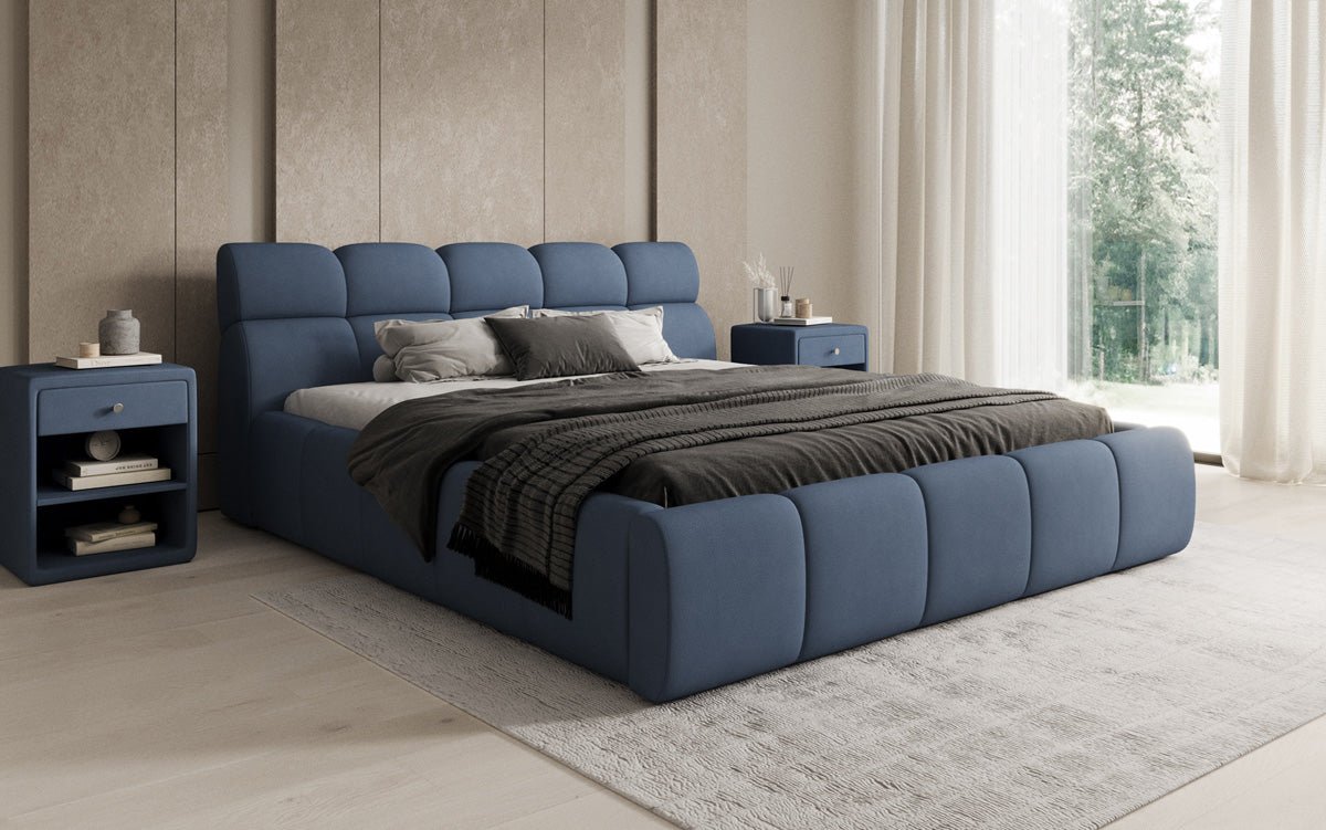 Designer Polsterbett Dallas Stoff mit Stauraum