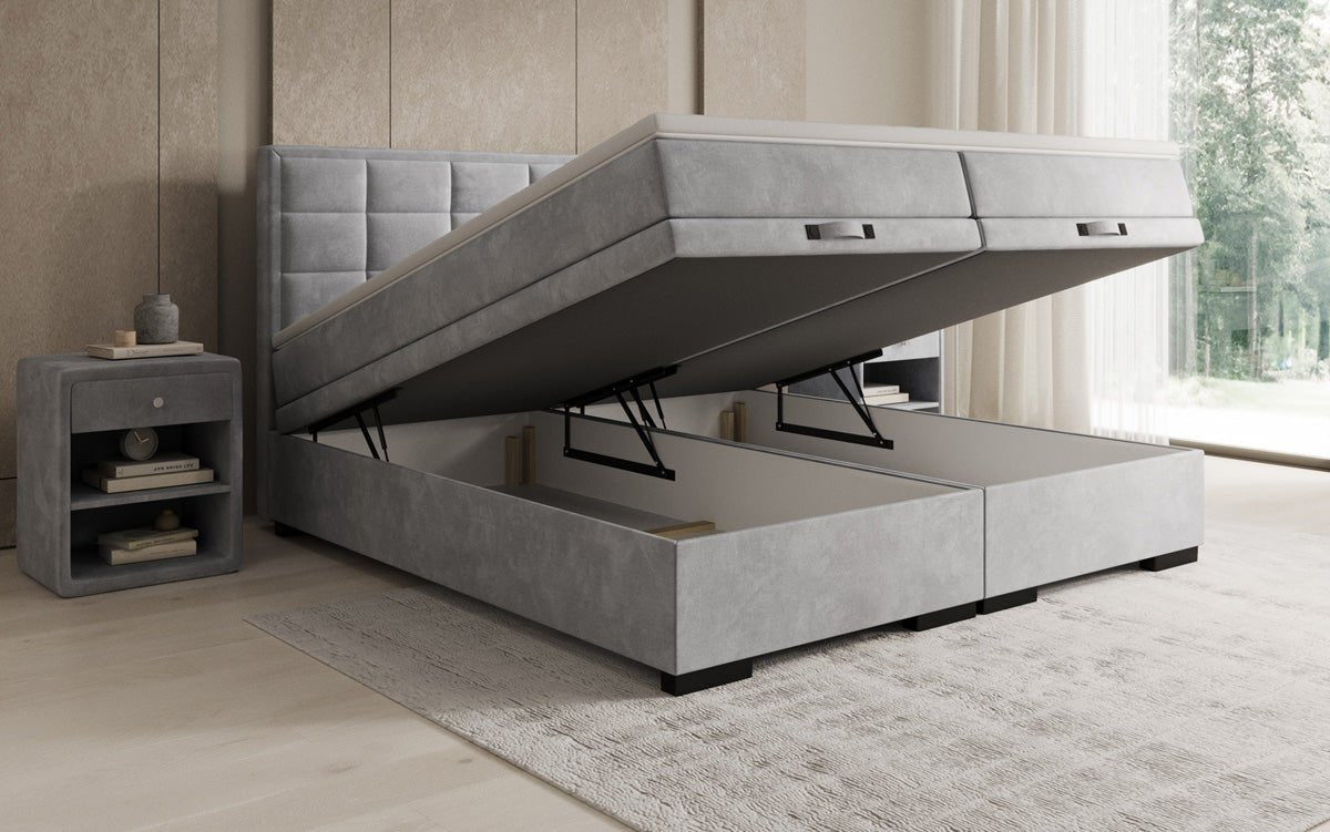 Boxspringbett Alessia mit Stauraum in Samt