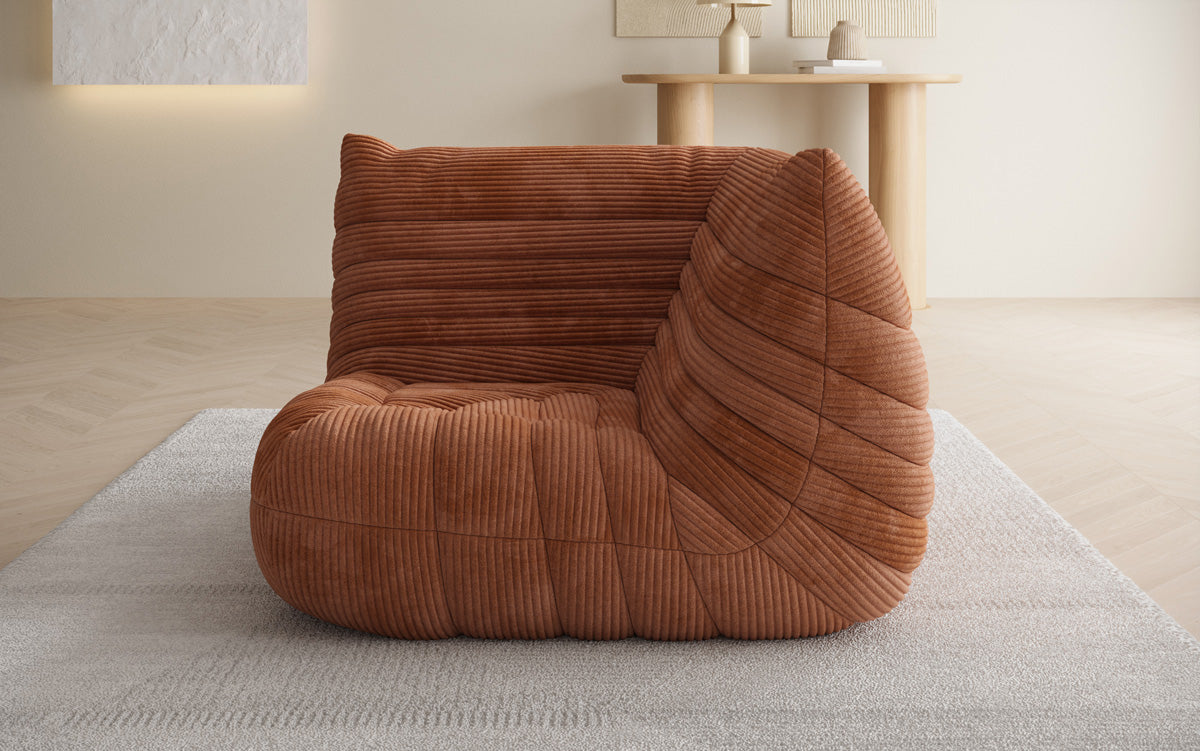 Designer Eckmodul Sofa-Sessel Calmo in Cord