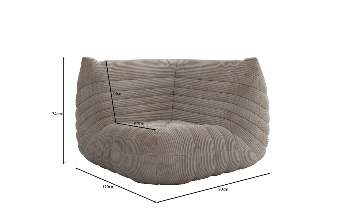 Designer Sofa Wohnlandschaft Calmo in Cord