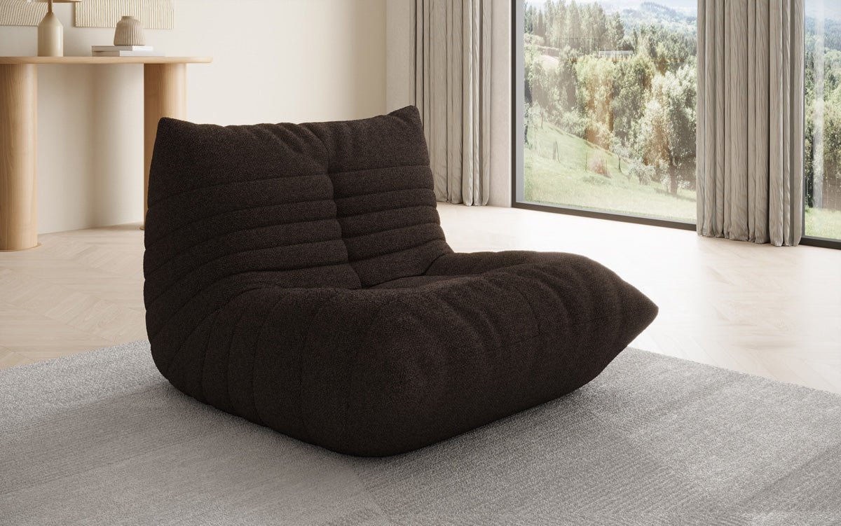 Designer Sofa-Sessel Calmo in Teddy Bouclé