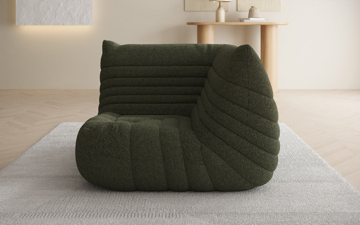 Designer Eckmodul Sofa-Sessel Calmo in Teddy Bouclé