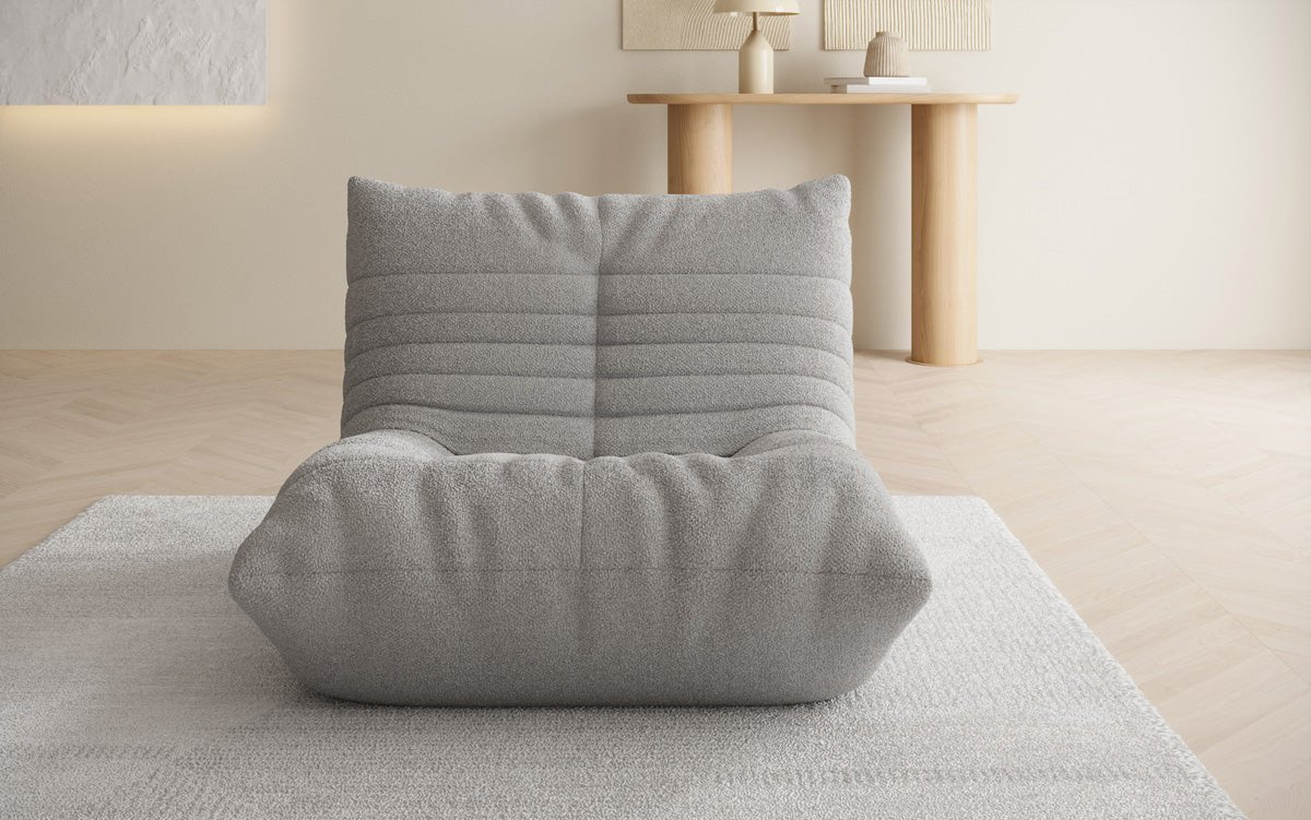 Designer Sofa-Sessel Calmo in Teddy Bouclé