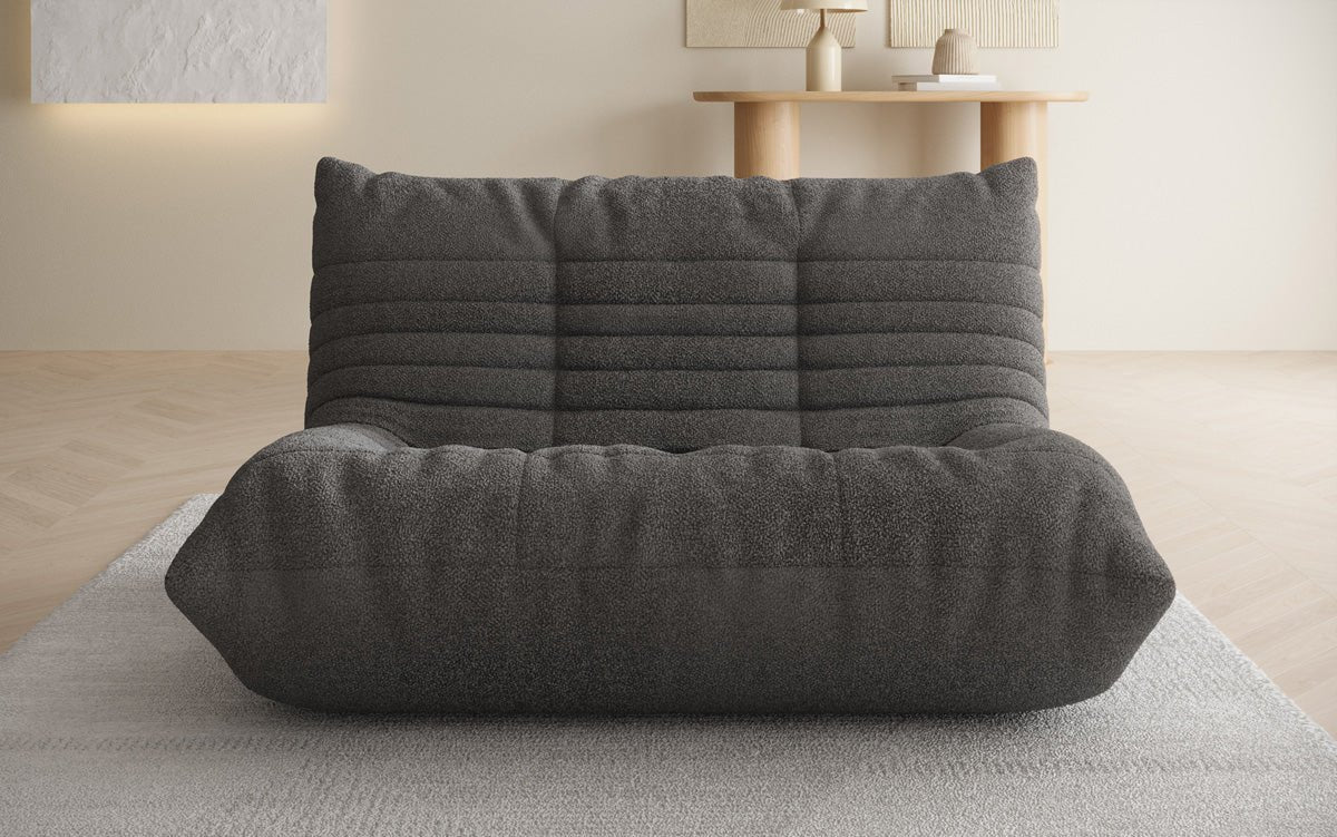 Designer 2 Sitzer Sofa Calmo in Teddy Bouclé