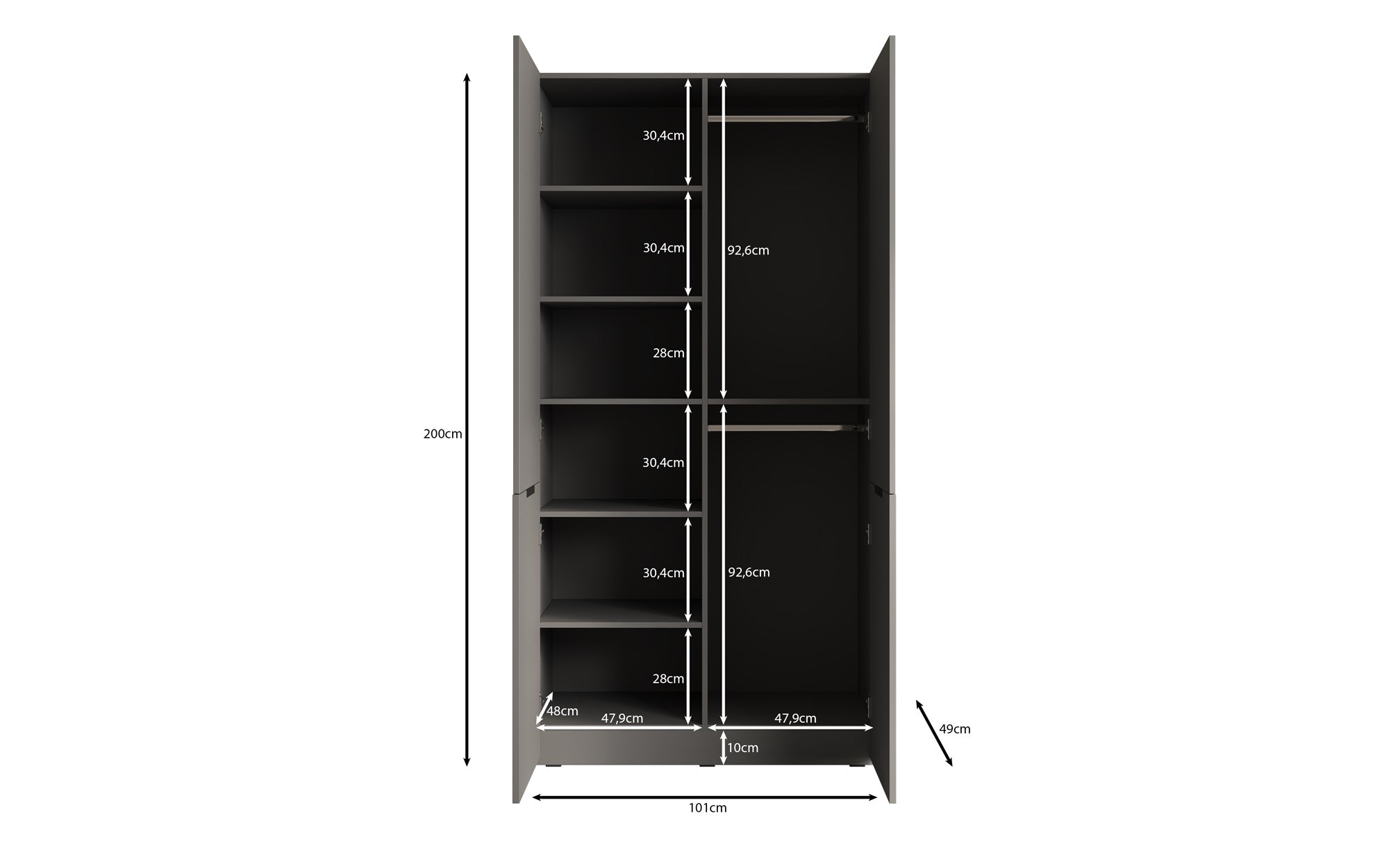 Modulo Varo – Design-Kleiderschrank mit gefräster MDF-Front
